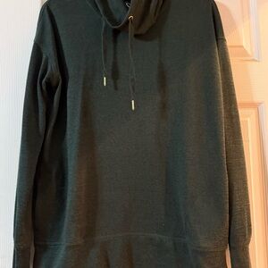 Dark Green Cowlneck with Drawstring